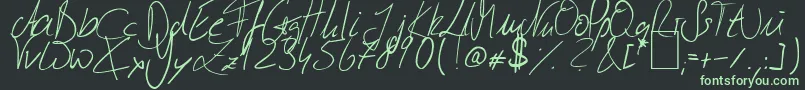 JulliscriptumReloaded Font – Green Fonts on Black Background