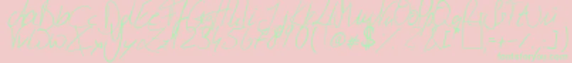 JulliscriptumReloaded Font – Green Fonts on Pink Background