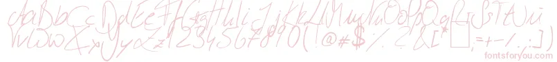 JulliscriptumReloaded-Schriftart – Rosa Schriften auf weißem Hintergrund