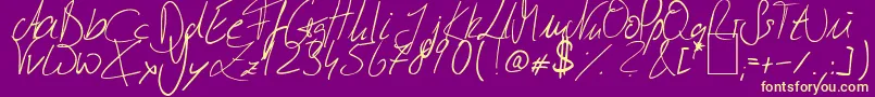 JulliscriptumReloaded Font – Yellow Fonts on Purple Background