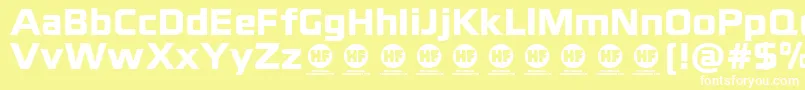 BlackthornsBlackDemo Font – White Fonts on Yellow Background