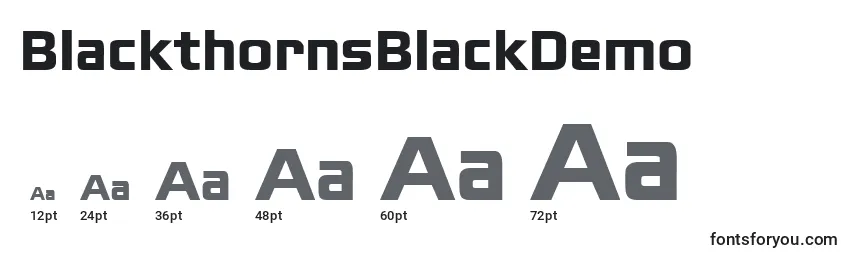 Größen der Schriftart BlackthornsBlackDemo