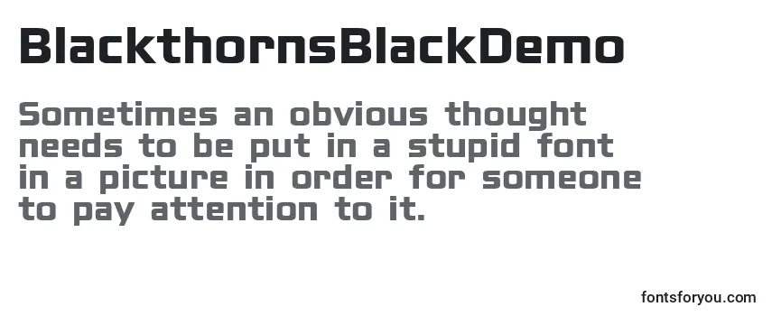 Überblick über die Schriftart BlackthornsBlackDemo