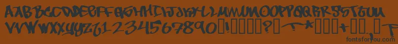 Weitere Informationen zur Tobec-Schriftart Tobec-Schriftart – Schwarze Schriften auf braunem Hintergrund
