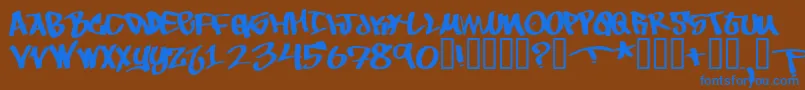 フォントTobec – 茶色の背景に青い文字