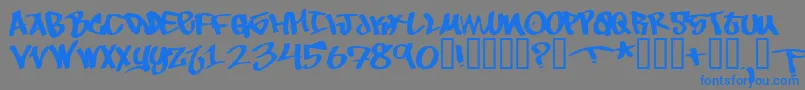 フォントTobec – 灰色の背景に青い文字