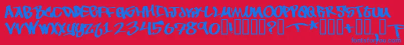 Tobec Font – Blue Fonts on Red Background