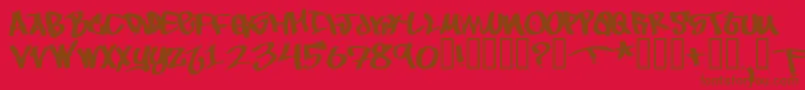 フォントTobec – 赤い背景に茶色の文字