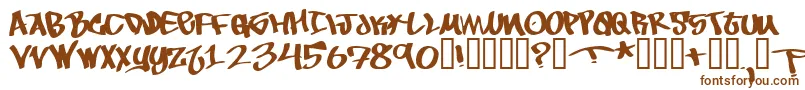 Tobec-Schriftart – Braune Schriften auf weißem Hintergrund