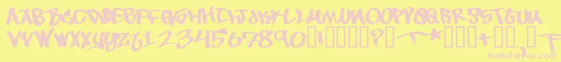 Tobec-fontti – vaaleanpunaiset fontit keltaisella taustalla