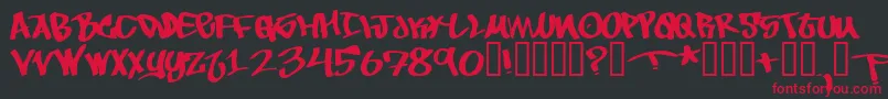 Tobec Font – Red Fonts on Black Background