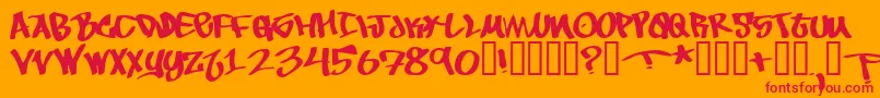 Tobec Font – Red Fonts on Orange Background