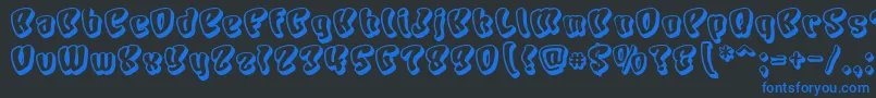 Chars Font – Blue Fonts on Black Background
