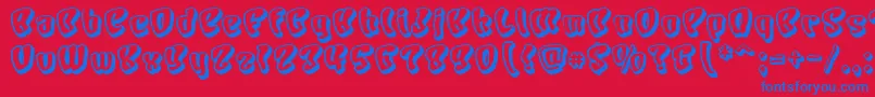 Chars Font – Blue Fonts on Red Background