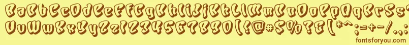 Chars Font – Brown Fonts on Yellow Background