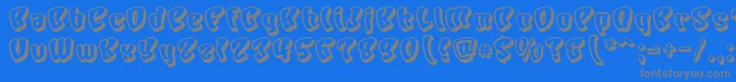 Chars-Schriftart – Graue Schriften auf blauem Hintergrund