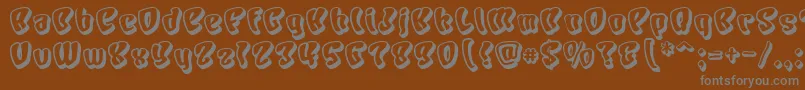 フォントChars – 茶色の背景に灰色の文字