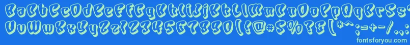 Chars Font – Green Fonts on Blue Background