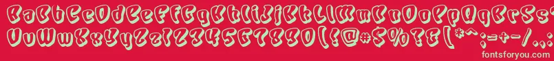 フォントChars – 赤い背景に緑の文字
