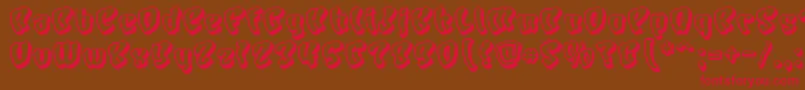 Chars-Schriftart – Rote Schriften auf braunem Hintergrund