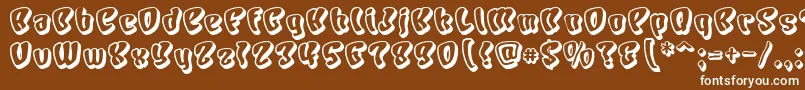 Chars-fontti – valkoiset fontit ruskealla taustalla