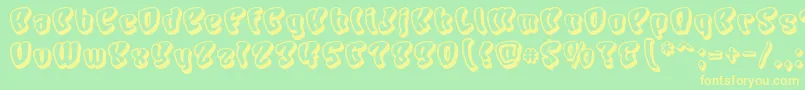 Chars Font – Yellow Fonts on Green Background