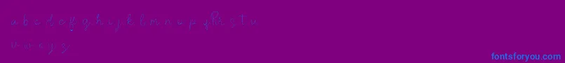 フォントRosseDemo – 紫色の背景に青い文字