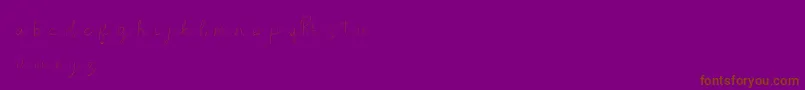 RosseDemo-fontti – ruskeat fontit violetilla taustalla