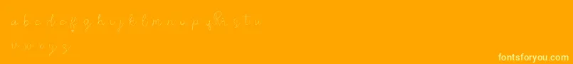 RosseDemo-fontti – keltaiset fontit oranssilla taustalla