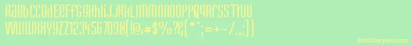 Kandun Font – Yellow Fonts on Green Background
