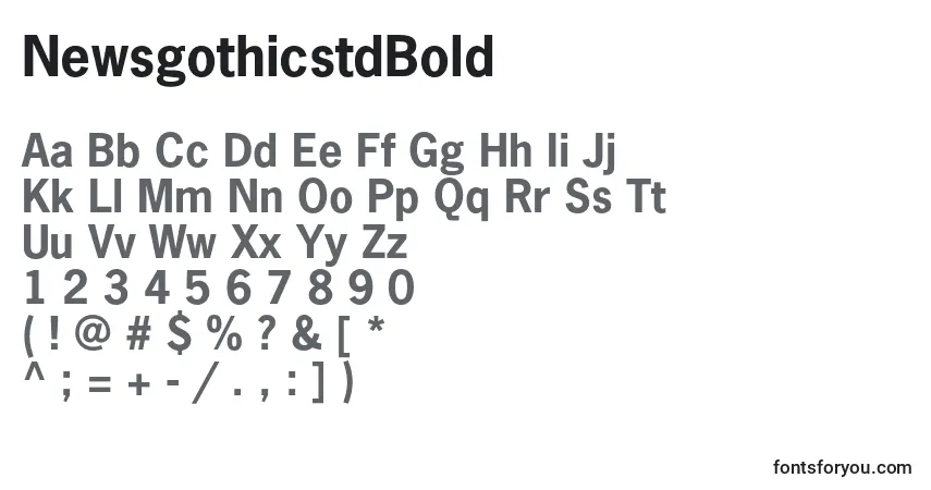 Шрифт NewsgothicstdBold – алфавит, цифры, специальные символы