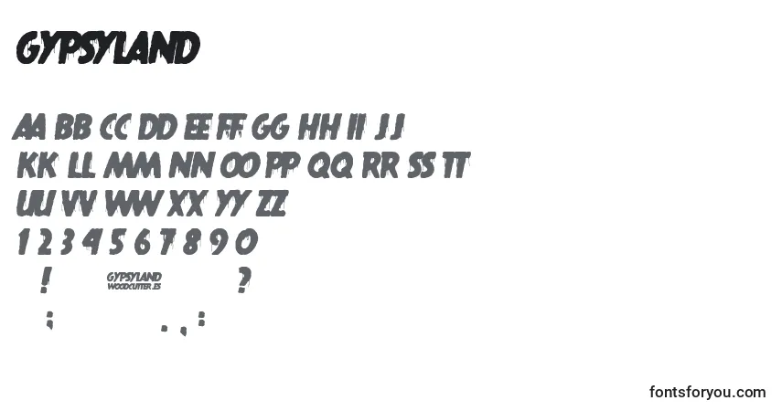 Gypsylandフォント–アルファベット、数字、特殊文字