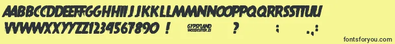 Gypsyland Font – Black Fonts on Yellow Background