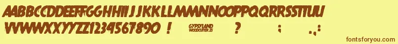 Шрифт Gypsyland – коричневые шрифты на жёлтом фоне