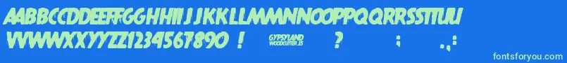 Шрифт Gypsyland – зелёные шрифты на синем фоне