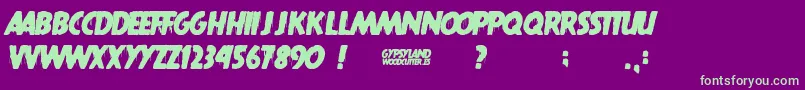 Gypsyland-Schriftart – Grüne Schriften auf violettem Hintergrund