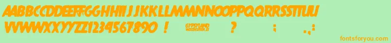 Шрифт Gypsyland – оранжевые шрифты на зелёном фоне