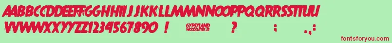 Gypsyland-fontti – punaiset fontit vihreällä taustalla