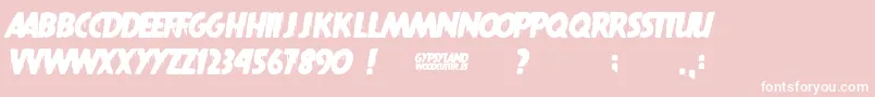 Gypsyland-Schriftart – Weiße Schriften auf rosa Hintergrund