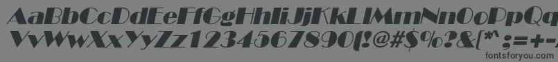 フォントBroadwayItalic – 黒い文字の灰色の背景