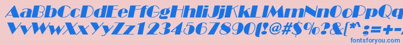 BroadwayItalic-fontti – siniset fontit vaaleanpunaisella taustalla