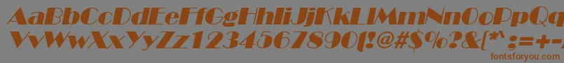 BroadwayItalic-Schriftart – Braune Schriften auf grauem Hintergrund