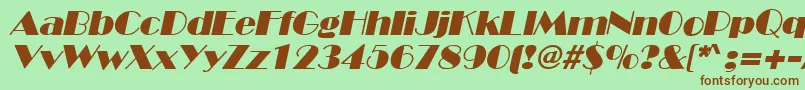 BroadwayItalic Font – Brown Fonts on Green Background