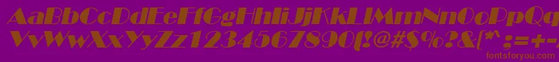 BroadwayItalic Font – Brown Fonts on Purple Background