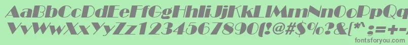 BroadwayItalic-Schriftart – Graue Schriften auf grünem Hintergrund