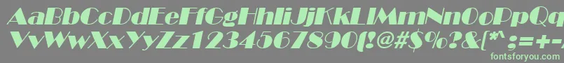フォントBroadwayItalic – 灰色の背景に緑のフォント