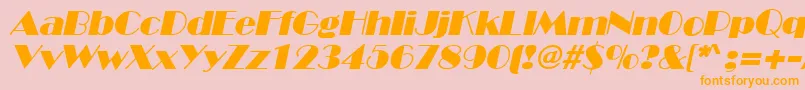 BroadwayItalic-Schriftart – Orangefarbene Schriften auf rosa Hintergrund