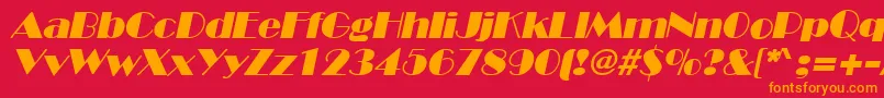 BroadwayItalic Font – Orange Fonts on Red Background