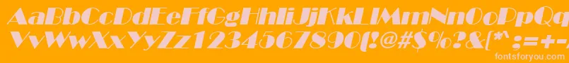 BroadwayItalic Font – Pink Fonts on Orange Background