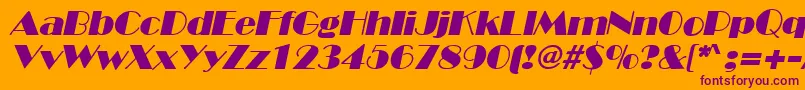 BroadwayItalic Font – Purple Fonts on Orange Background